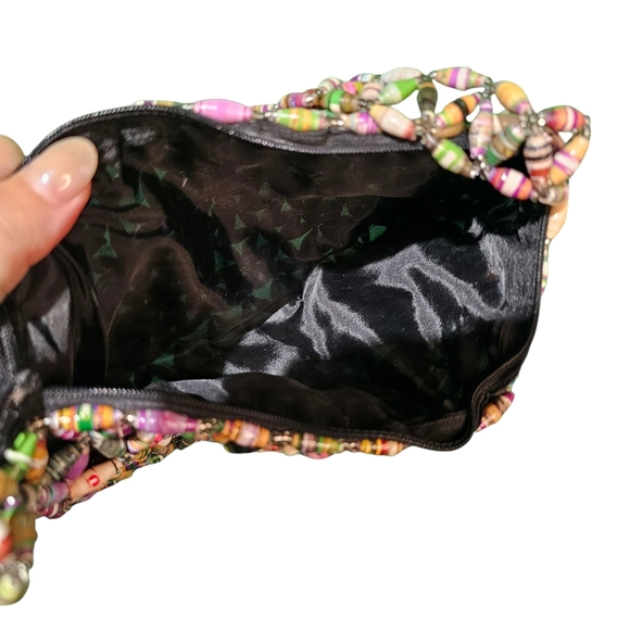 Handmade Upcycled Beaded Purse Boho Shoulder Bag Multi-Color EUC - Picture 2 of 2